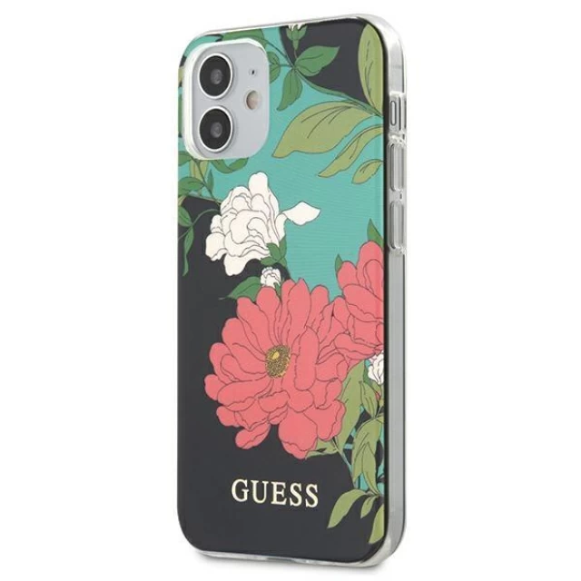 Чохол Guess Flower Collection для iPhone 12 mini Black (GUHCP12SIMLFL01)