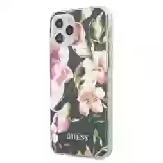 Чехол Guess Flower Collection для iPhone 12 | 12 Pro Navy Blue (GUHCP12MIMLFL03)