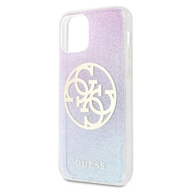 Чохол Guess Glitter Gradient 4G Circle Logo для iPhone 12 | 12 Pro Blue (GUHCP12MPCUGLBPG)