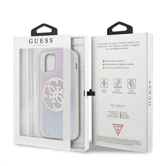 Чохол Guess Glitter Gradient 4G Circle Logo для iPhone 12 | 12 Pro Blue (GUHCP12MPCUGLBPG)