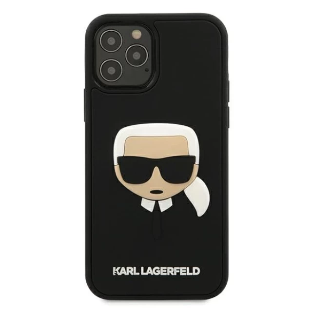 Чехол Karl Lagerfeld 3D Rubber Karl`s Head для iPhone 12 | 12 Pro Black (KLHCP12MKH3DBK)