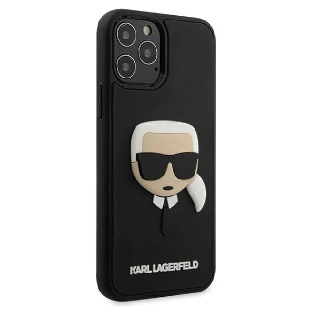 Чехол Karl Lagerfeld 3D Rubber Karl`s Head для iPhone 12 | 12 Pro Black (KLHCP12MKH3DBK)