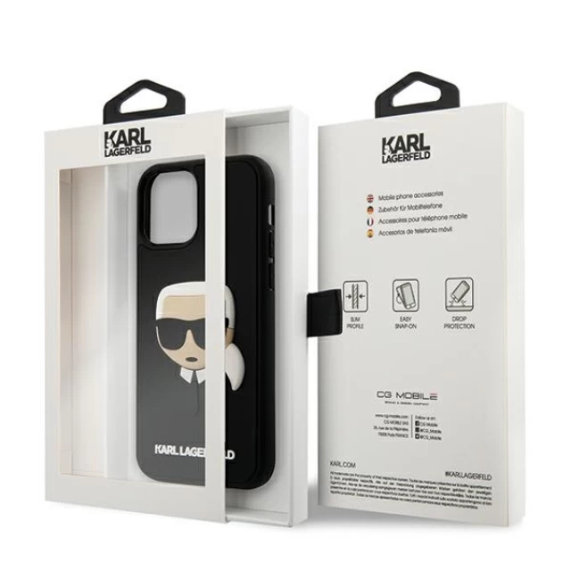 Чохол Karl Lagerfeld 3D Rubber Karl`s Head для iPhone 12 | 12 Pro Black (KLHCP12MKH3DBK)