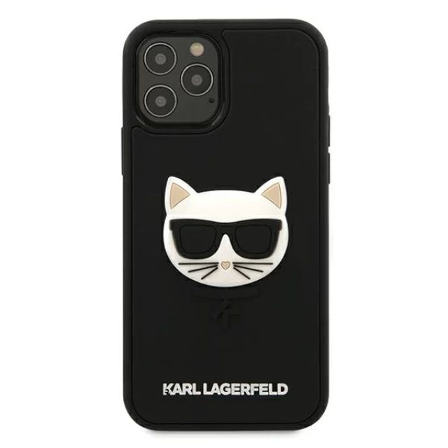 Чехол Karl Lagerfeld 3D Rubber Choupette для iPhone 12 | 12 Pro Black (KLHCP12MCH3DBK)