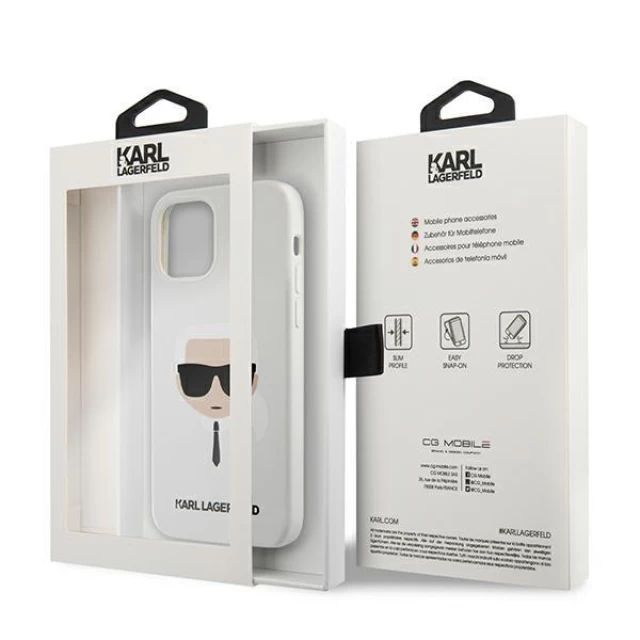 Чохол Karl Lagerfeld Karl's Head для iPhone 12 mini White (KLHCP12SSLKHWH)