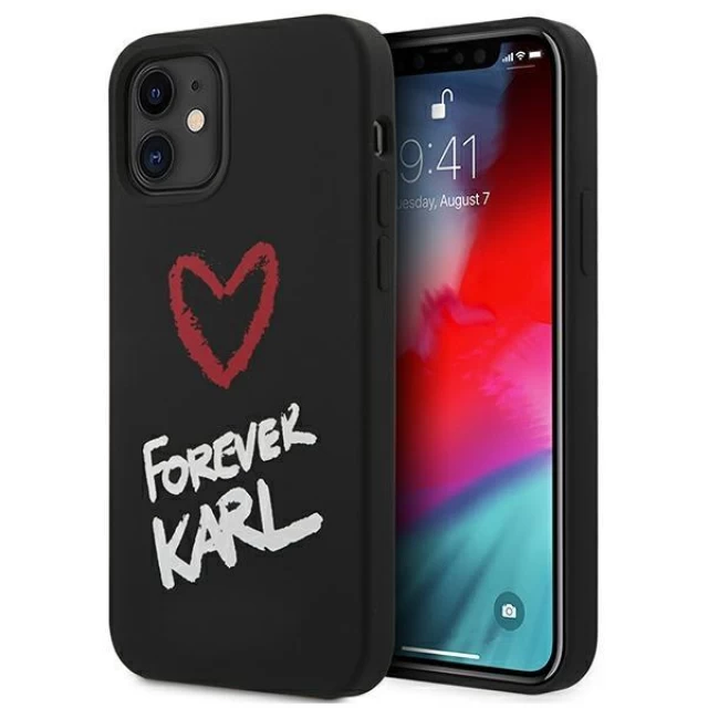 Чехол Karl Lagerfeld Silicone Forever Karl для iPhone 12 mini Black (KLHCP12SSILKRBK)