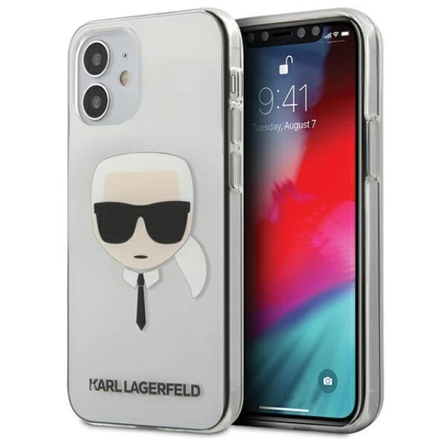 Чехол Karl Lagerfeld Karl's Head для iPhone 12 mini Transparent (KLHCP12SKTR)