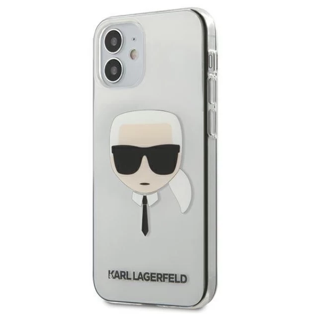 Чехол Karl Lagerfeld Karl's Head для iPhone 12 mini Transparent (KLHCP12SKTR)