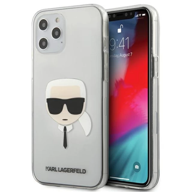 Чехол Karl Lagerfeld Karl's Head для iPhone 12 Pro Max Transparent (KLHCP12LKTR)