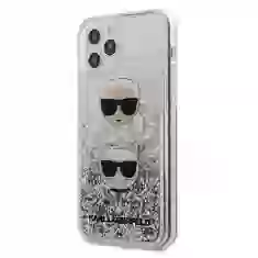 Чехол Karl Lagerfeld Liquid Glitter Karl & Choupette для iPhone 12 | 12 Pro Silver (KLHCP12MKCGLSL)