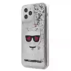Чехол Karl Lagerfeld Liquid Glitter Choupette для iPhone 12 | 12 Pro Silver (KLHCP12MLCGLSL)