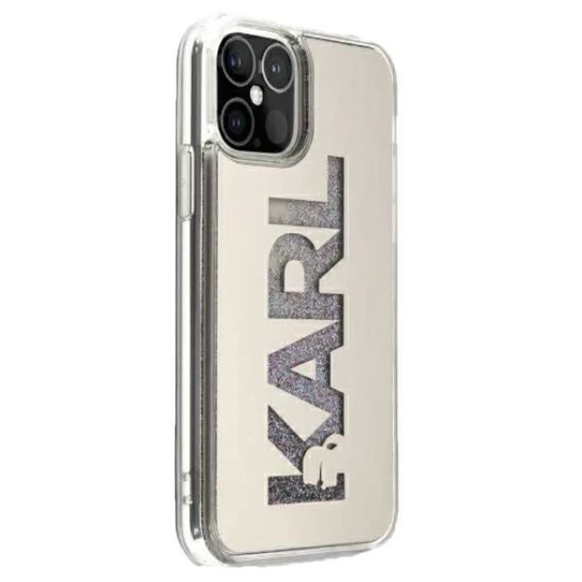 Чохол Karl Lagerfeld Mirror Liquid Glitter Karl для iPhone 12 Pro Max Silver (KLHCP12LKLMLGR)
