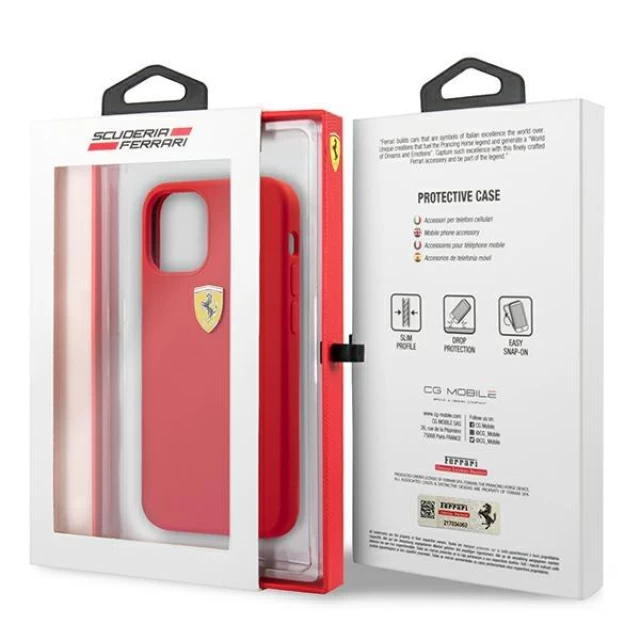 Чехол Ferrari для iPhone 12 mini On Track Silicone Red (FESSIHCP12SRE)
