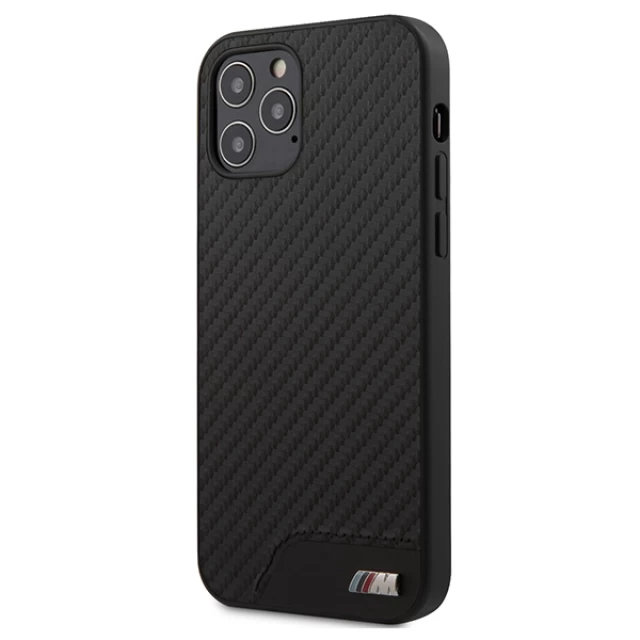 Чохол BMW для iPhone 12 | 12 Pro M Collection PU Carbon Stripe Black (BMHCP12MCABBK)