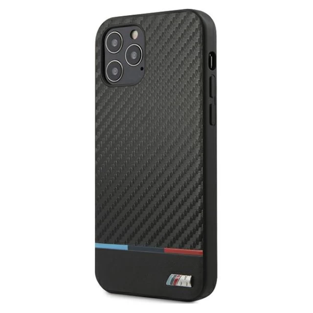 Чехол BMW для iPhone 12 | 12 Pro M Collection PU Carbon Stripe Black (BMHCP12MPUCARTCBK)