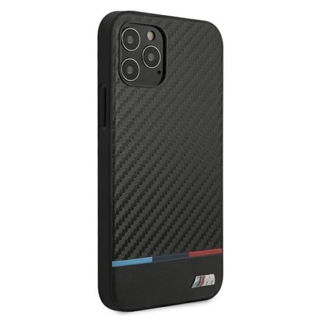 Чохол BMW для iPhone 12 Pro Max M Collection PU Carbon Stripe Black (BMHCP12LPUCARTCBK)