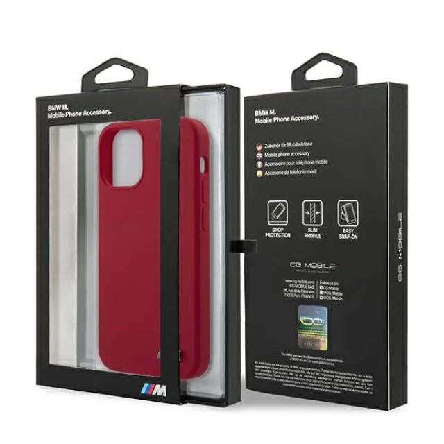 Чехол BMW для iPhone 12 | 12 Pro Silicone M Collection Red (BMHCP12MMSILRE)