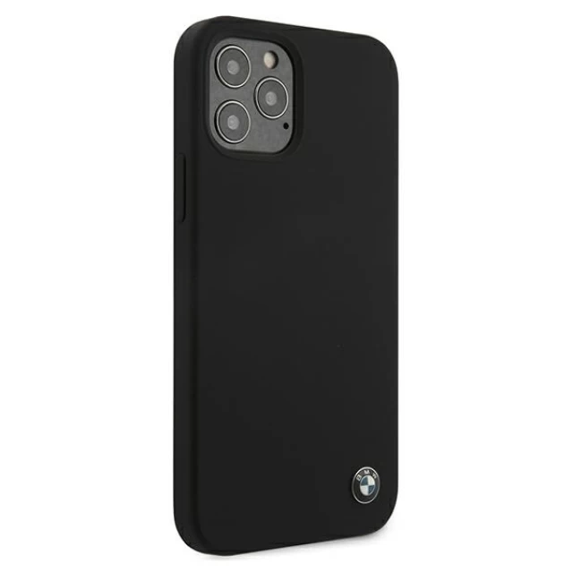 Чохол BMW для iPhone 12 | 12 Pro Silicone Metal Logo Black (BMHCP12MSILBK)