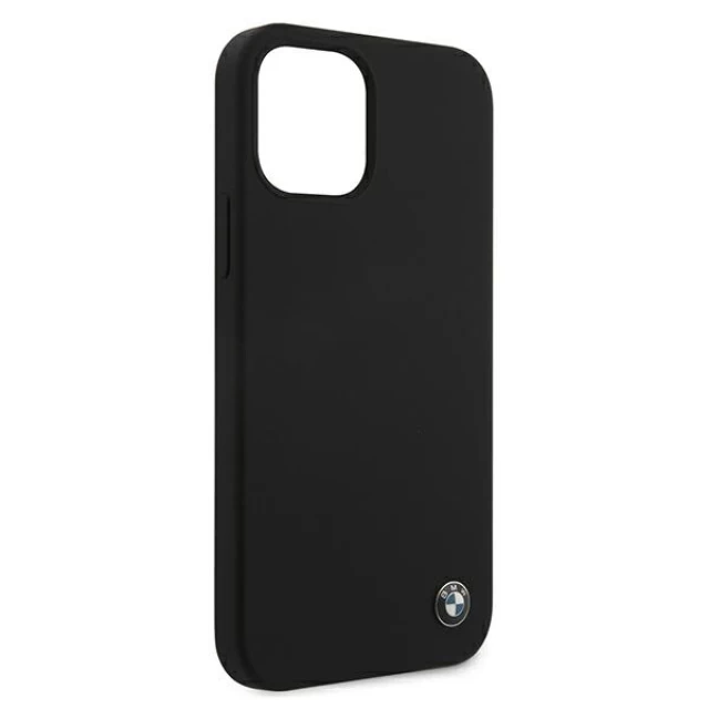 Чехол BMW для iPhone 12 | 12 Pro Silicone Metal Logo Black (BMHCP12MSILBK)