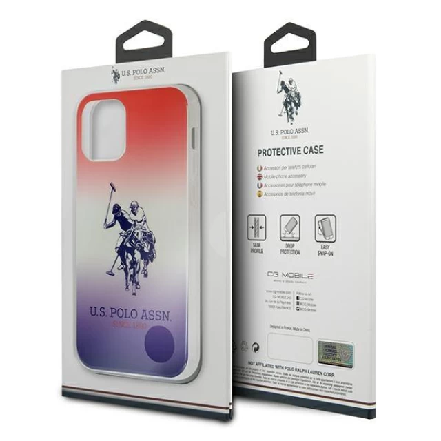 Чехол U.S. Polo Assn Gradient Collection для iPhone 12 | 12 Pro Blue Red (USHCP12MPCDGBR)