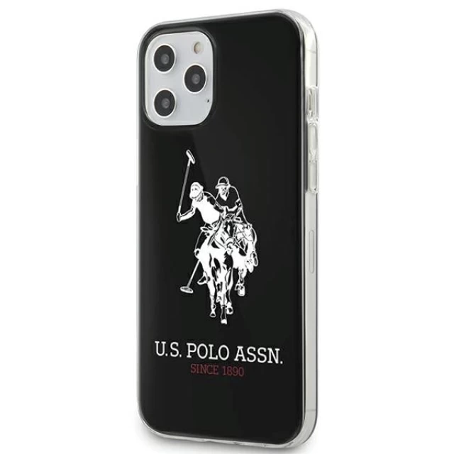Чохол U.S. Polo Assn для iPhone 12 | 12 Pro Shiny Big Logo Black (USHCP12MTPUHRBK)