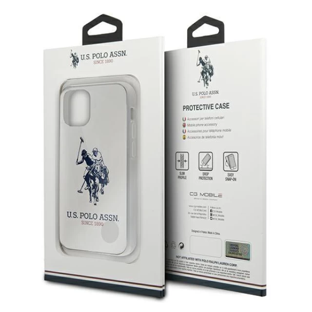 Чехол U.S. Polo Assn Shiny Big Logo для iPhone 12 mini White (USHCP12STPUHRWH)