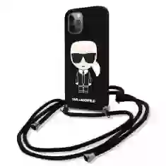 Чехол Karl Lagerfeld Silicone Cord Iconic для iPhone 12 Pro Max Black (KLHCP12LWOSLFKBK)