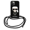 Чохол Karl Lagerfeld Silicone Cord Iconic для iPhone 12 Pro Max Black (KLHCP12LWOSLFKBK)