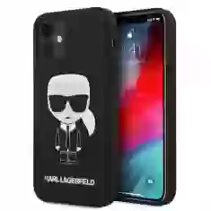 Чохол Karl Lagerfeld Silicone Iconic для iPhone 12 mini Black (KLHCP12SSLFKBK)