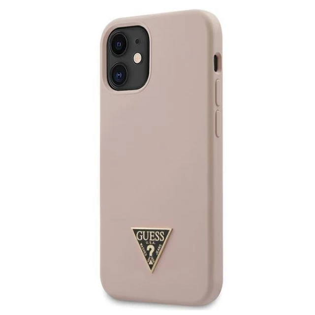 Чехол Guess Silicone Triangle Logo для iPhone 12 mini Pink (GUHCP12SLSTMLP)