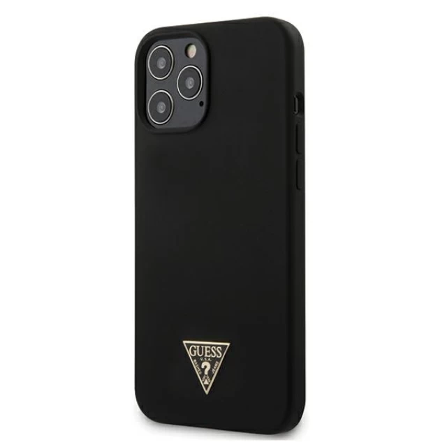 Чехол Guess Silicone Triangle Logo для iPhone 12 Pro Max Black (GUHCP12LLSTMBK)
