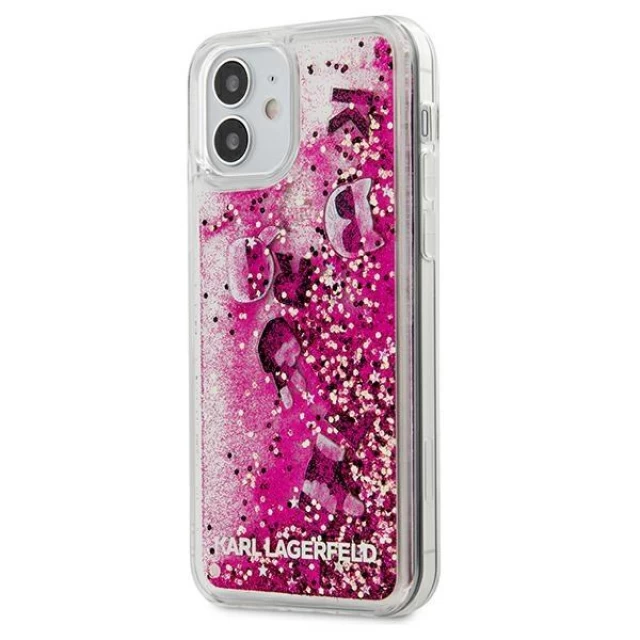 Чохол Karl Lagerfeld Liquid Glitter Charms Cover для iPhone 12 mini Pink (KLHCP12SROPI)