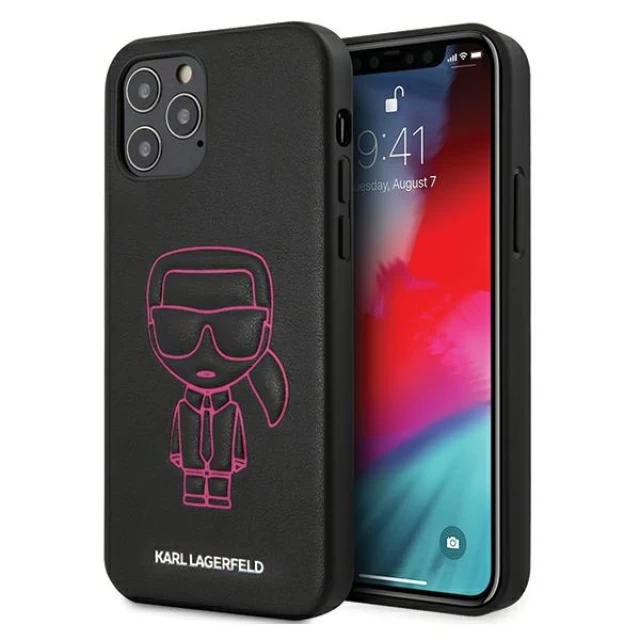 Чохол Karl Lagerfeld Karl Ikonik Outline для iPhone 12 | 12 Pro Pink (KLHCP12MPCUIKPI)