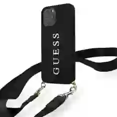 Чохол Guess Silicone Printed Logo Strap для iPhone 12 | 12 Pro Black (GUHCP12MPUSTCRBK)