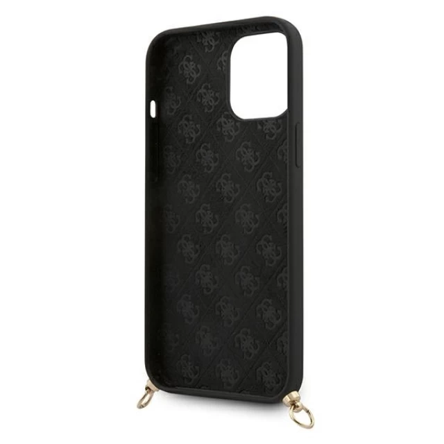 Чохол Guess Silicone Printed Logo Strap для iPhone 12 | 12 Pro Black (GUHCP12MPUSTCRBK)