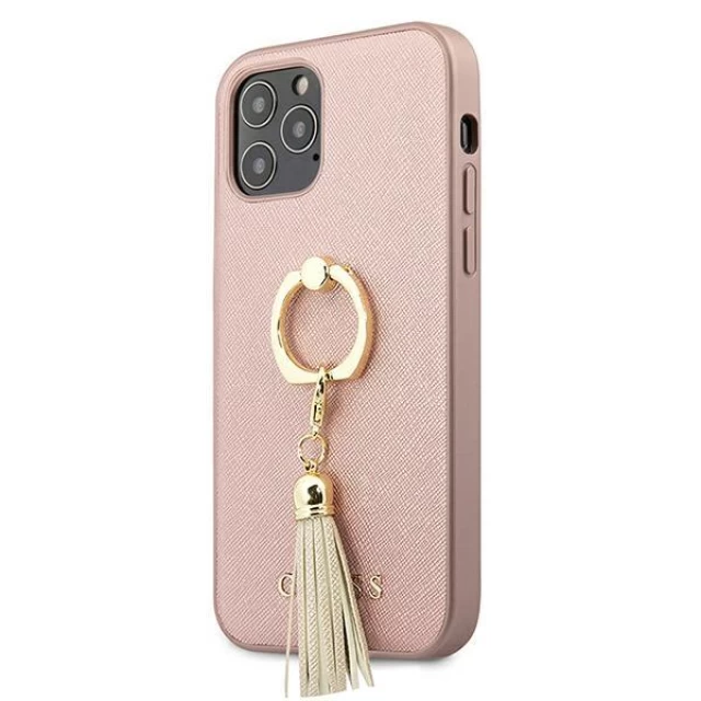 Чохол Guess Saffiano Ring Hard для iPhone 12 Pro Max Pink (GUHCP12LRSSARG)