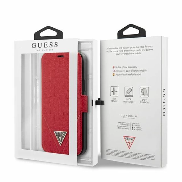 Чохол Guess Saffiano для iPhone 12 mini Red (GUFLBKP12SVSATMLRE)