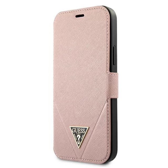 Чехол Guess Saffiano для iPhone 12 mini Pink (GUFLBKP12SVSATMLPI)