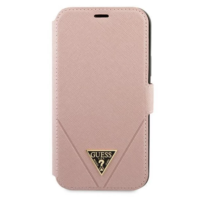 Чехол Guess Saffiano для iPhone 12 mini Pink (GUFLBKP12SVSATMLPI)
