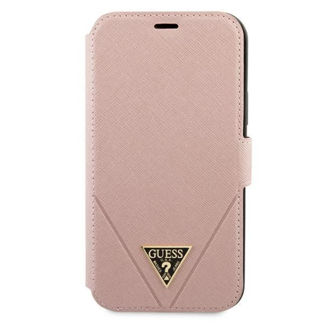 Чохол Guess Saffiano для iPhone 12 mini Pink (GUFLBKP12SVSATMLPI)