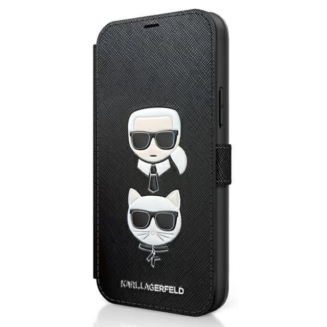 Чохол Karl Lagerfeld Saffiano Iconic Karl and Choupette для iPhone 12 mini Black (KLFLBKP12SSAKICKCBK)