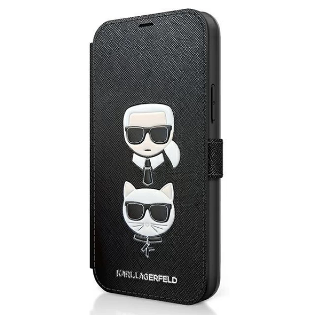 Чехол Karl Lagerfeld Saffiano Iconic Karl and Choupette для iPhone 12 Pro Max Black (KLFLBKP12LSAKICKCBK)