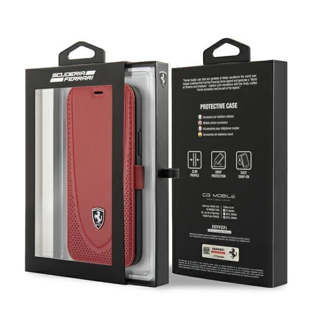 Чохол-книжка Ferrari для iPhone 12 | 12 Pro Off Track Perforated Red (FEOGOFLBKP12MRE)