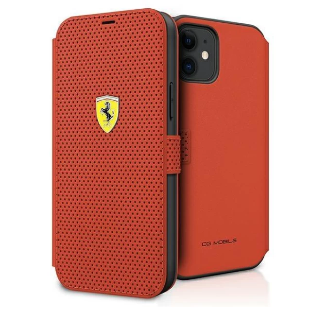 Чехол-книжка Ferrari для iPhone 12 mini Off Track Perforated Red (FESPEFLBKP12SRE)