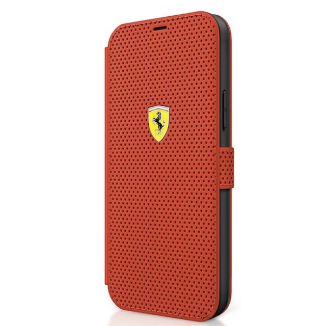 Чехол-книжка Ferrari для iPhone 12 | 12 Pro On Track Perforated Red (FESPEFLBKP12MRE)