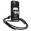 Чохол Karl Lagerfeld Silicone Cord Iconic для iPhone 12 | 12 Pro Black (KLHCP12MWOSLFKBK)