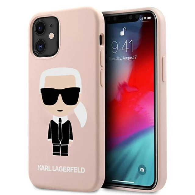 Чохол Karl Lagerfeld Silicone Iconic для iPhone 12 mini Pink (KLHCP12SSLFKPI)