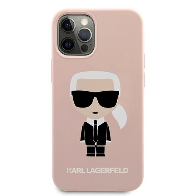 Чехол Karl Lagerfeld Silicone Iconic для iPhone 12 Pro Max Light Pink (KLHCP12LSLFKPI)