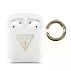 Чехол Guess Silicone Triangle Logo для AirPods 2/1 White (GUACA2LSTLWH)