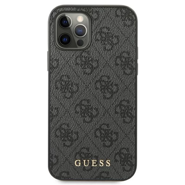 Чехол Guess 4G Metal Gold Logo для iPhone 12 | 12 Pro Grey (GUHCP12MG4GFGR)